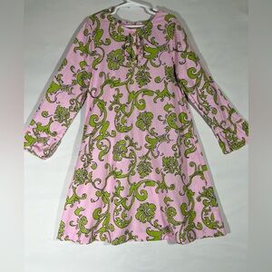 HEARTSTRINGS CORDUROY GIRLS DRESS COTTON PINK/GREEN PAISLEY PRINT SZ 8 A92